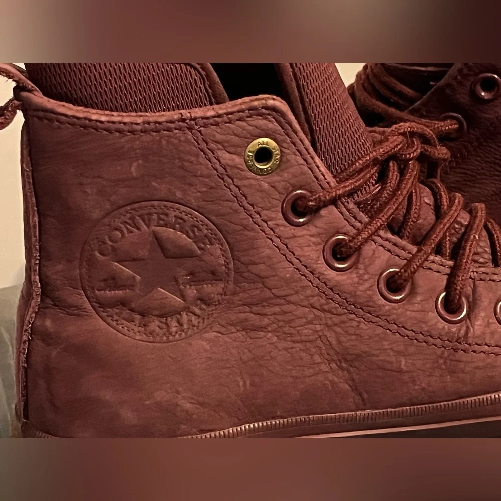 Converse High Top Sneakers - Maroon Leather women’s size 6.5 - Picture 9 of 11